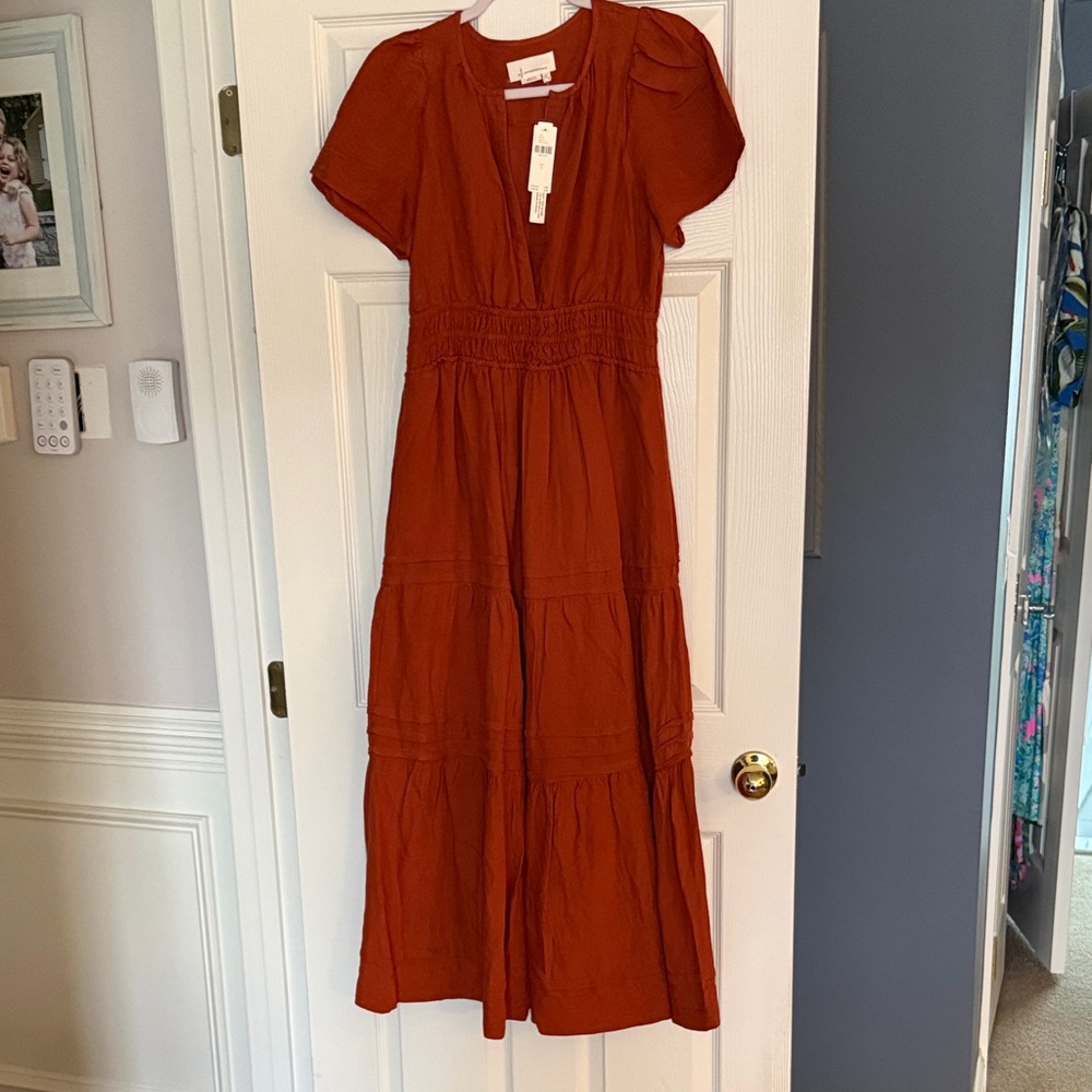 NWT Anthropologie Somerset Rust Orange Dress